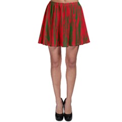 Red And Green Pattern Skater Skirt by Valentinaart