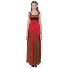 Red And Green Pattern Empire Waist Maxi Dress