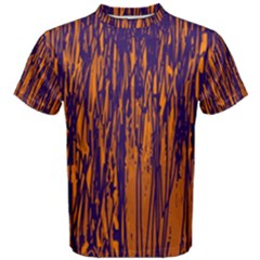 Blue And Orange Pattern Men s Cotton Tee by Valentinaart