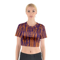 Blue And Orange Pattern Cotton Crop Top by Valentinaart