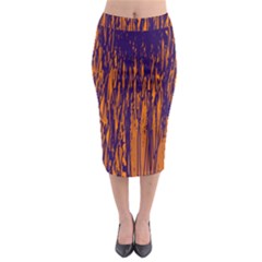 Blue And Orange Pattern Midi Pencil Skirt