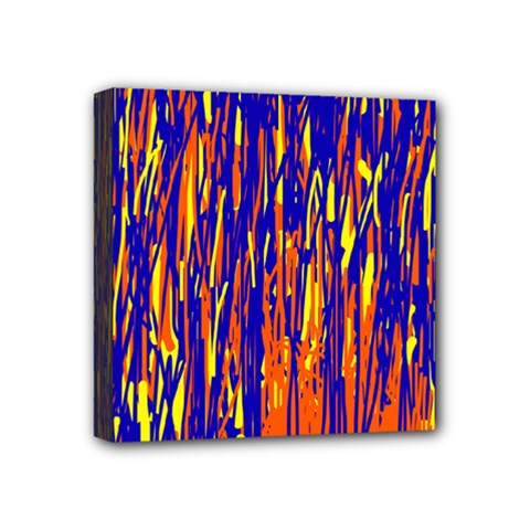 Orange, Blue And Yellow Pattern Mini Canvas 4  X 4  by Valentinaart