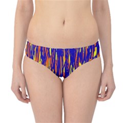 Orange, Blue And Yellow Pattern Hipster Bikini Bottoms by Valentinaart