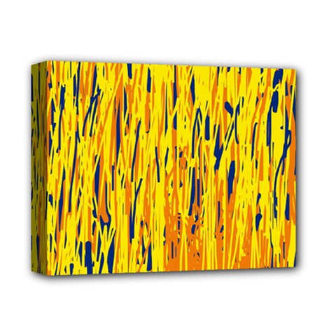 Yellow Pattern Deluxe Canvas 14  X 11  by Valentinaart