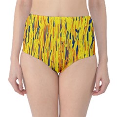 Yellow Pattern High-waist Bikini Bottoms by Valentinaart