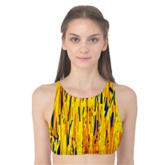 Yellow Pattern Tank Bikini Top by Valentinaart