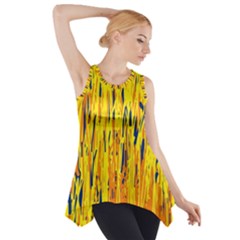 Yellow Pattern Side Drop Tank Tunic