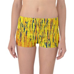 Yellow Pattern Reversible Boyleg Bikini Bottoms by Valentinaart