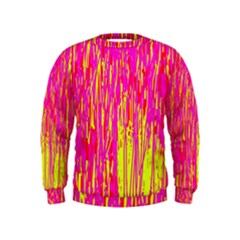 Pink And Yellow Pattern Kids  Sweatshirt by Valentinaart