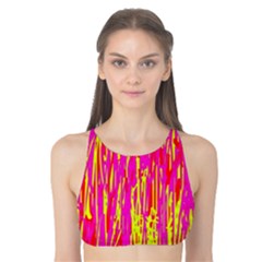 Pink And Yellow Pattern Tank Bikini Top by Valentinaart