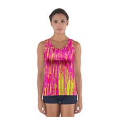 Pink And Yellow Pattern Women s Sport Tank Top  by Valentinaart