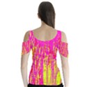 Pink and yellow pattern Butterfly Sleeve Cutout Tee  View2