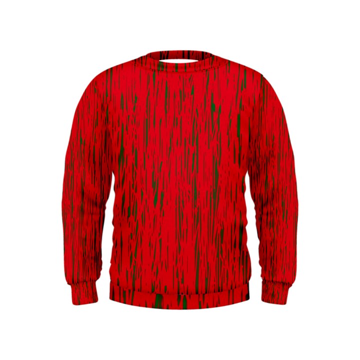 Decorative red pattern Kids  Sweatshirt