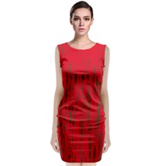 Decorative Red Pattern Classic Sleeveless Midi Dress