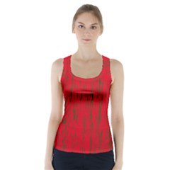 Decorative Red Pattern Racer Back Sports Top