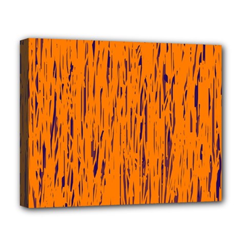 Orange Pattern Deluxe Canvas 20  X 16   by Valentinaart