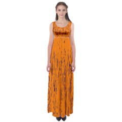 Orange Pattern Empire Waist Maxi Dress