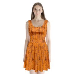 Orange Pattern Split Back Mini Dress 