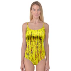 Yellow Pattern Camisole Leotard 