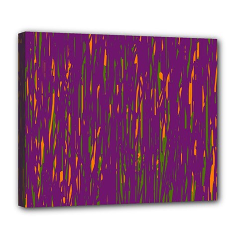 Purple Pattern Deluxe Canvas 24  X 20   by Valentinaart