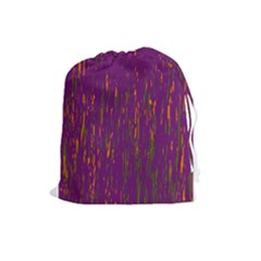 Purple Pattern Drawstring Pouches (large)  by Valentinaart