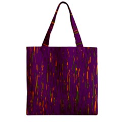 Purple Pattern Zipper Grocery Tote Bag by Valentinaart