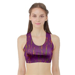 Purple Pattern Sports Bra With Border