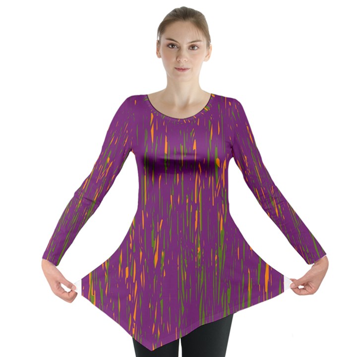 Purple pattern Long Sleeve Tunic 