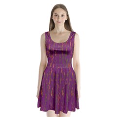 Purple Pattern Split Back Mini Dress 