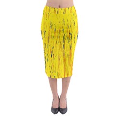 Yellow Pattern Midi Pencil Skirt