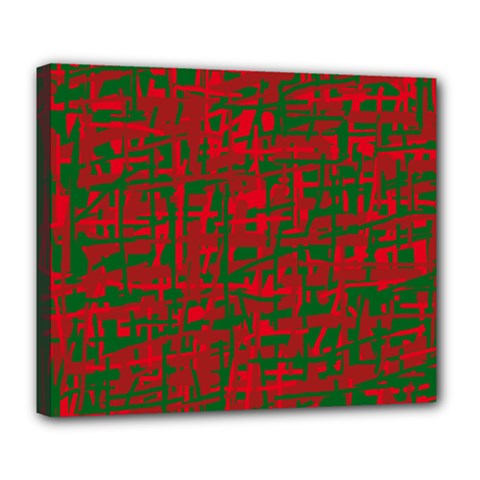 Green And Red Pattern Deluxe Canvas 24  X 20   by Valentinaart