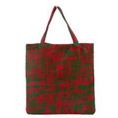 Green And Red Pattern Grocery Tote Bag by Valentinaart