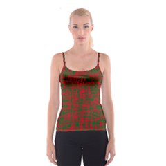 Green And Red Pattern Spaghetti Strap Top