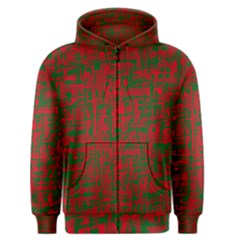 Green And Red Pattern Men s Zipper Hoodie by Valentinaart