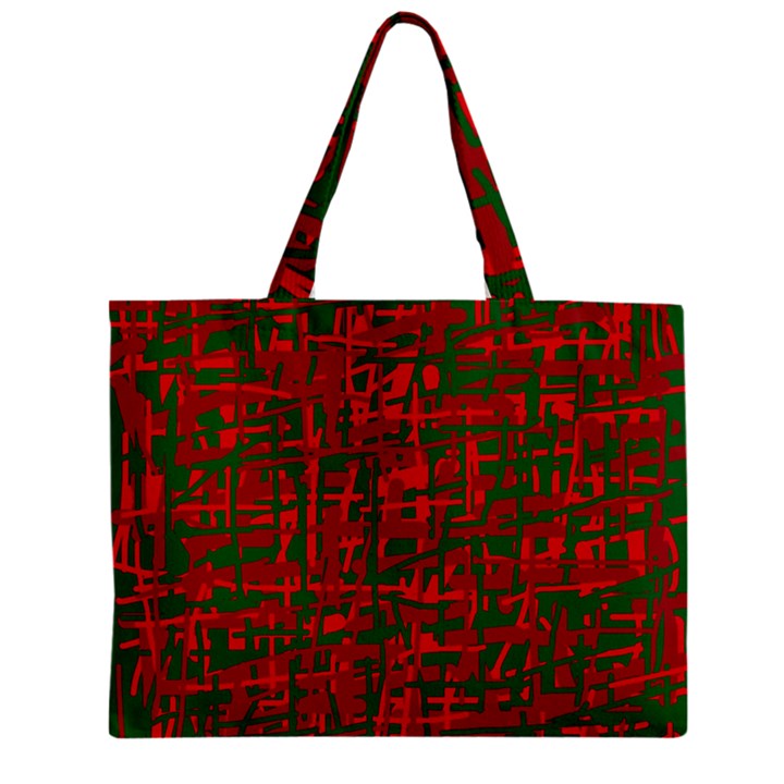 Green and red pattern Zipper Mini Tote Bag