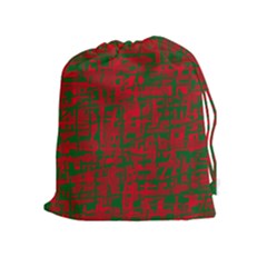 Green And Red Pattern Drawstring Pouches (extra Large)