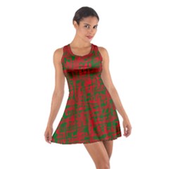 Green And Red Pattern Racerback Dresses