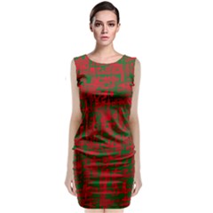 Green And Red Pattern Classic Sleeveless Midi Dress