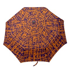 Blue And Orange Decorative Pattern Folding Umbrellas