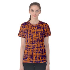 Blue And Orange Decorative Pattern Women s Cotton Tee