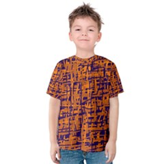 Blue And Orange Decorative Pattern Kid s Cotton Tee