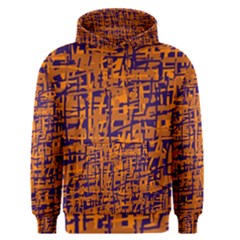 Blue And Orange Decorative Pattern Men s Pullover Hoodie by Valentinaart