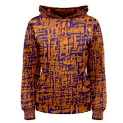 Blue And Orange Decorative Pattern Women s Pullover Hoodie by Valentinaart