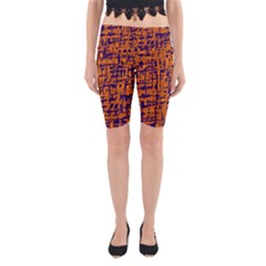 Blue And Orange Decorative Pattern Yoga Cropped Leggings