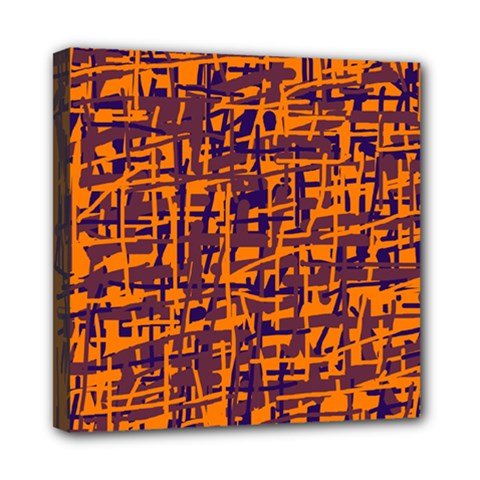 Orange And Blue Pattern Mini Canvas 8  X 8 