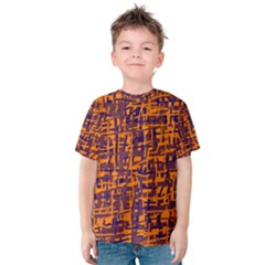 Orange And Blue Pattern Kid s Cotton Tee