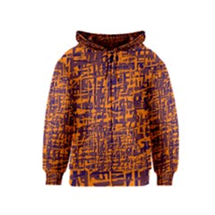 Orange And Blue Pattern Kids  Zipper Hoodie