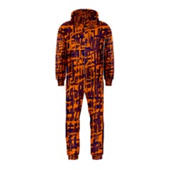 Orange And Blue Pattern Hooded Jumpsuit (kids) by Valentinaart