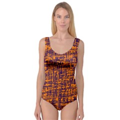 Orange And Blue Pattern Princess Tank Leotard 