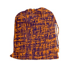 Orange And Blue Pattern Drawstring Pouches (xxl)